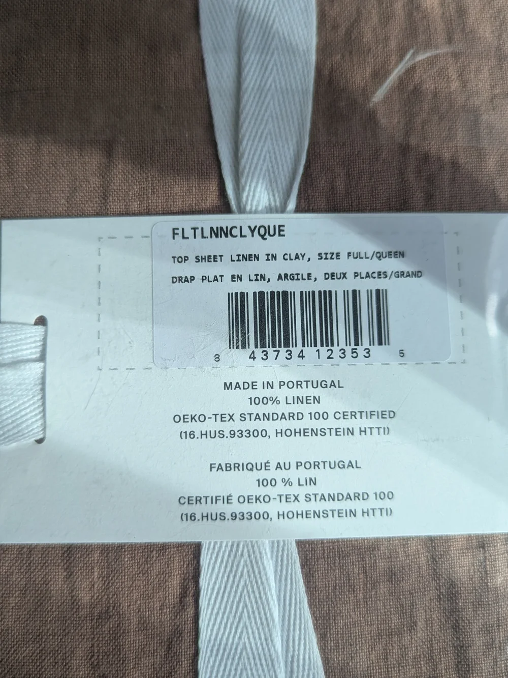NWT Parachute Home Linen Full/Queen Top Sheet & Standard Pillowcase Set - Clay